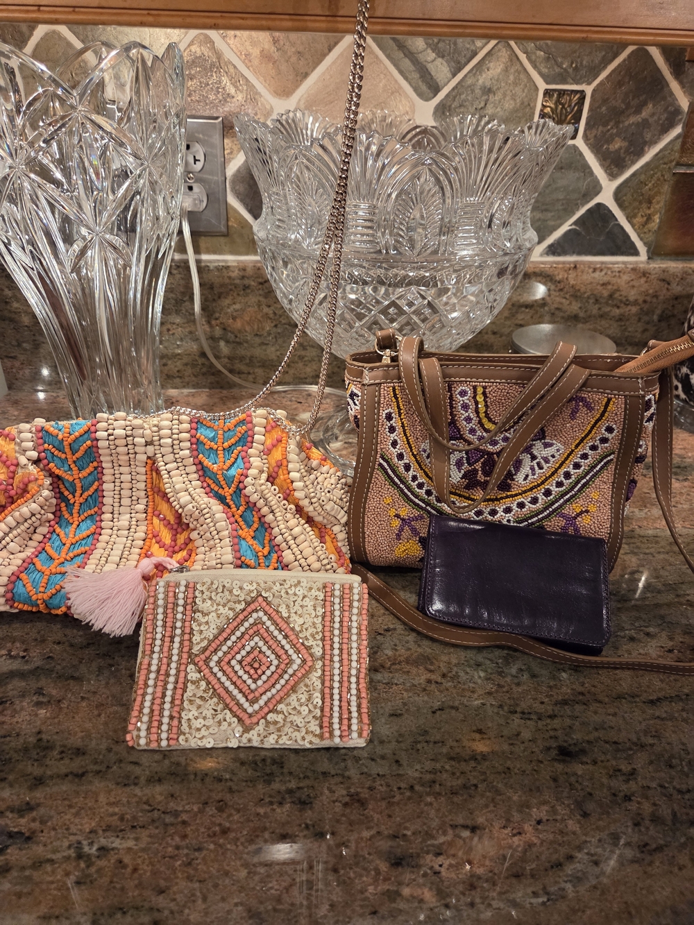 2 Beaded Boho Bags